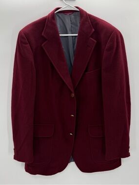 Jos A Bank Premier Collection 100% Cashmere Blazer Men’s Burgundy Size 44